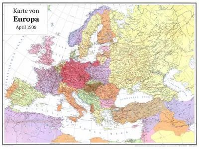 Zdjęcie produktu dla Mapa historyczna: EUROPA w kwietniu 1939 r. (zrolowana)