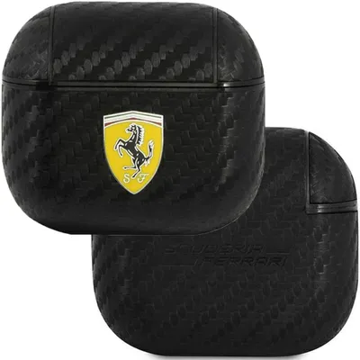 Produktbild von Ferrari Fesa3Cabk Airpods 3 Abdeckung Czarny/Schwarz Auf Spur PolyurethanKohlenstoff