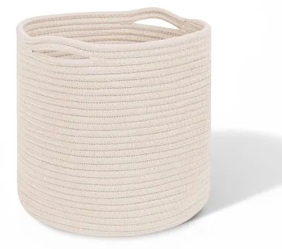 Produktbild von Wäschekorb, 30 x 30 cm, beige, Baumwolle, mit Griffen, für Schlafzimmer