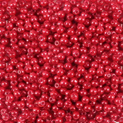 370 Glasperlen 4 mm rot rund für DIY Schmuck