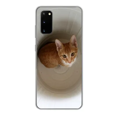 Produktbild von MuchoWow® Handyhülle Schutzhülle Hülle für Samsung Galaxy S20 Katze - Mülleimer - Weiß Silikon Softcase Handy Hülle - Bild