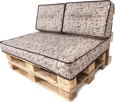 Image de PillowPrim Set de coussins de palette amovibles Housse imperméable Coussins de palette Set de coussins de jardin (Coussin d'assise 120x80 Dossier 2x60x40) Coffee Beige
