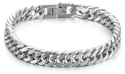 Productafbeelding van Curb Ketting Armband voor Mannen in Zilver/Goud/Zwart
