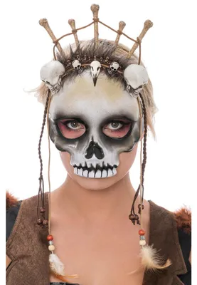 Produktbild von Halloween Maske "Voodoo Priesterin" | Totenköpfe