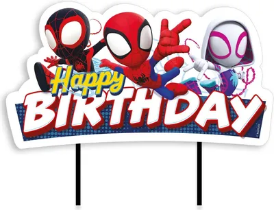 Zdjęcie produktu dla Topper na tort Spidey 17,5cm urodziny