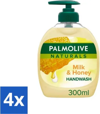 Productafbeelding van Pamlolive Naturals - Handzeep - Melk & Honing - 300 ml - Voordeelverpakking - 4 stuks
