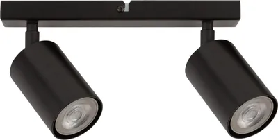 Immagine prodotto di Lampada da soffitto moderna striscia decorativa nera 2 faretti 2xGU10 25W Zoom Sigma Lighting