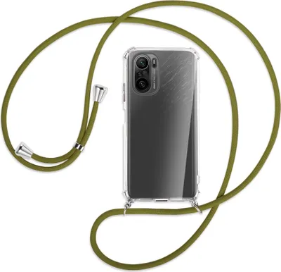 Produktbild von Handykette Backcover-Schutzhülle mit Band (Metall silberfarben) für Xiaomi Mi11i / Poco F3 (Pro), Redmi K40 - khaki