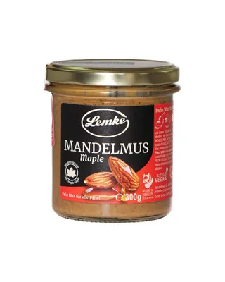 Image de Lemke Deluxe purée d'amandes avec sucre d'érable, 300g | Légèrement croquante, douceur agréable -Idéal comme topping ou à tartiner -Végétalien -De la maison traditionnelle Lemke