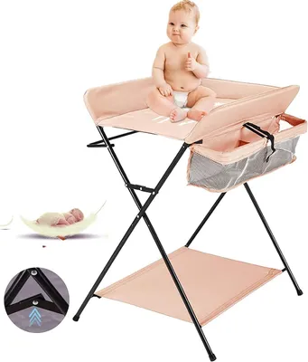 Produktbild von Baby-Wickeltisch – Wickelauflage – Pflegebereich für Babys – Für den Heimgebrauch – Höhenverstellbar – 80 x 66 x 98 cm