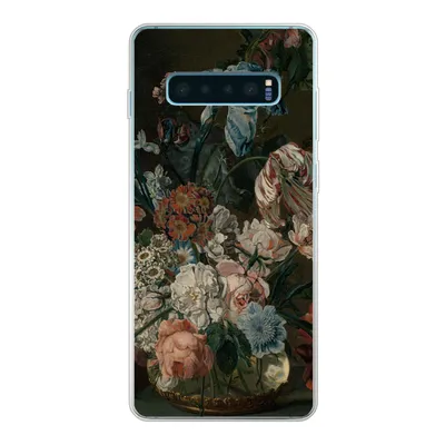 Produktbild von MuchoWow® Handyhülle Schutzhülle Hülle für Samsung Galaxy S10 Plus Stilleben mit Blumen - Gemälde von Cornelia van der Mijn Silikon Softcase Handy Hülle - Schutzhülle