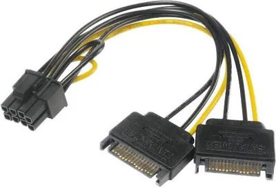 Produktbild von AKASA - SATA power na 6+2-pin PCIe adaptér