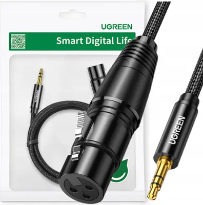 A product shot of an audio cable with its packaging.