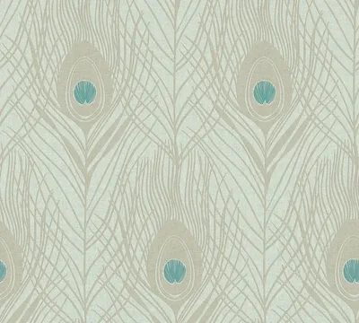 Zdjęcie produktu dla Architects Paper Tapete mit Federn Absolutely Chic Vliestapete grün blau gold 10,05 m x 0,53 m