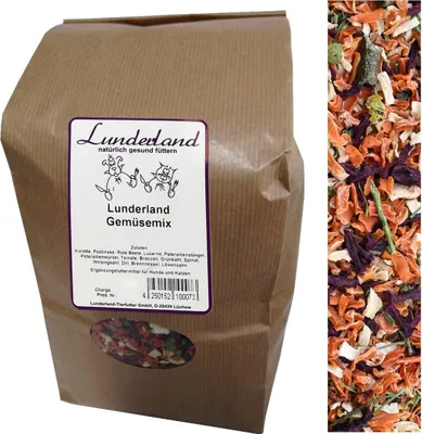 Produktbild von Lunderland Gemüsemix 500g mit Karotte Pastinake Spinat Luzerne Tomate Broccoli von Lunderland