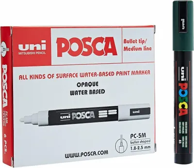 Image de POSCA - POSCA PC5M M English Green | 1 pièce | 6 pièces