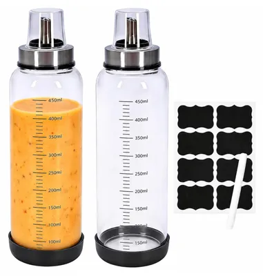 Dressingflaschen Set aus Glas, 2 x 450 ml, mit Ausgießer