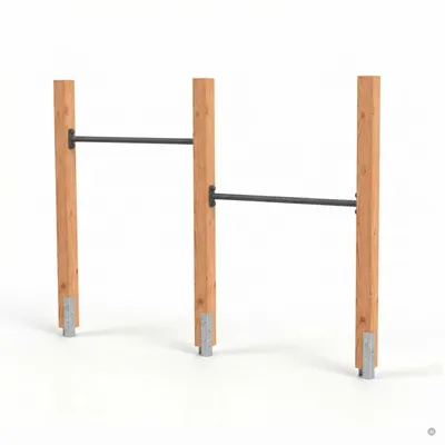 Produktbild von EXIT Linea 85 Doppel-Holz-Turnreck, Reckstange für Draußen, Turnrek Kinder, Garten