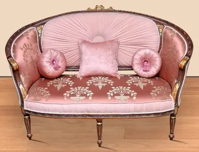 Produktbild von Casa Padrino Barock Sofa Rosa Muster / Braun / Gold - Handgefertigtes Wohnzimmer Sofa im Barockstil - Prunkvolle Barock Wohnzimmer Möbel