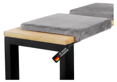 Produktbild von Bankauflage Sorriso Klemmkissen 1 Leiste, Sitzkissen aus Samtstoff in Grau, Banktiefe ab 35 cm