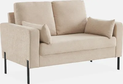 Produktbild von sweeek - 2-Sitzer-Sofa, mit Cordbezug und Metallfüßen - Beige