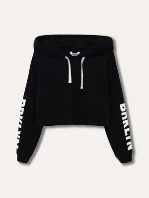 Produktbild von Kurzer Hoodie für Mädchen Brooklyn - Schwarz - 128