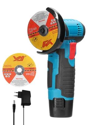 Obrázok produktu pre 12 V uhlová brúska Prenosná elektrická ručná brúska Keramické dlaždice Drevo Multifunkčné leštenie Brúsenie Rezacie stroje Domáce drevárske práce DIY Nabíjateľná uhlová brúska s 2 rezacími kotúčmi