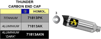 Immagine prodotto di Marmitta slip-on ARROW thunder alluminio scuro con fondello carby per KTM Rc 390