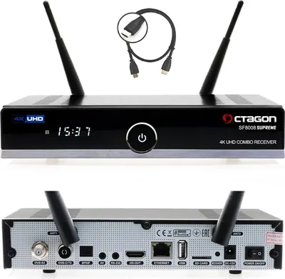 Produktbild von Octagon SF8008 UHD 4K Supreme Combo Receiver, Sat- Kabel- & DVB-T2 Receiver