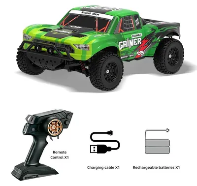 Image de Voiture tout-terrain radiocommandée - Buggy radiocommandé à l'échelle 1:12 - Vitesse : 20 km/h - Portée : 50 mètres - 4 canaux - Batterie lithium - Couleur : vert
