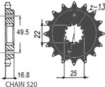 Produktbild von SUNSTAR Kettenritzel 397-15 Vorne für KAWASAKI MOTORCYCLES NINJA Stahl