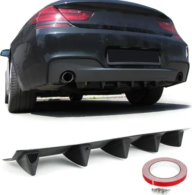 Produktbild von Universal Heck Diffusor für Stoßstange hinten mit 5 Finnen Carbon Optik