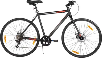 Produktbild von Aluminium Rennrad 700C – 7-Gang Fahrrad für Damen & Herren – Leichter Rahmen – Doppel-Scheibenbremse – Schwarz – 53/57 cm Rahmenhöhe