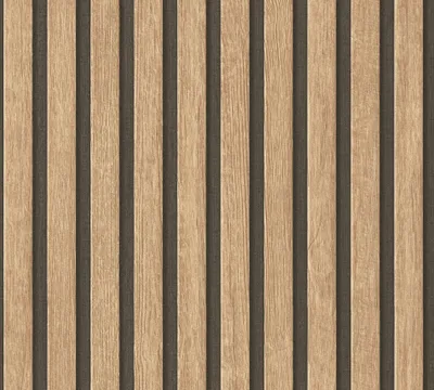 Produktbild von A.S. Création, Moderná tapeta s imitáciou drevených hnedých lamiel vystupujúcich z čierneho podkladu, rolka: 10,05 m x 0,53 m (5,33 m²), TA-309391091