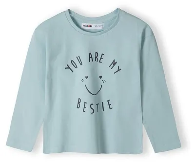 Image de T-shirt Minoti en coton à manches longues, vert, taille 116, pour fille