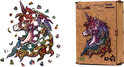 Produktbild von Holzpuzzle Einhorn Pony Regenbogenpuzzle Pua3-00715