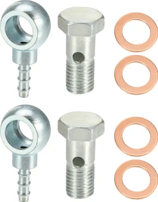 Image de 12mm Diamètre M12x1.5 Voiture Banjo Raccord Adaptateur avec Rondelles - 8 pcs