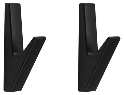 Produktbild von Set mit 2 Wandhaken, schwarz, aus Zinklegierung, für Bad und Küche, Tragkraft bis zu 20 kg