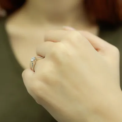 Produktbild von 0,33 Carat Diamant Solitär Ring Antragsring 14 Karat Weißgold - 53 (16,80 mm)