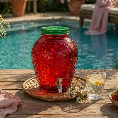 Produktbild von Glasgetränkespender Trinkspender Wasserspender Saftspender Zapfhahn Glas 4L