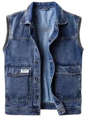 Obrázek produktu pro Solidchoice - Pánská vintage denimová vesta bez rukávů