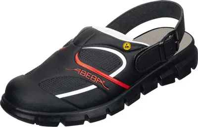 Immagine prodotto di Scarpe professionali Abeba ESD Dynamic OB Clog nero/rosso HACCP CE ESD SRC