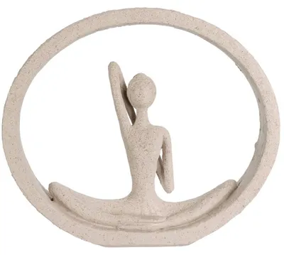 Produktbild von Yoga-Figur aus Kunststoff, mattschwarz/mattsand, 22,5 x 4,5 x 19,5 cm