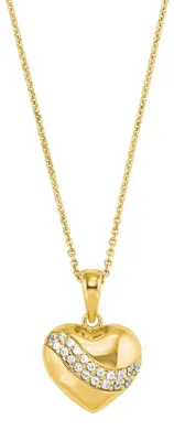 Produktbild von Amor Kette Sterling Silber vergoldet Zirkonia Ankergliederung 45 cm