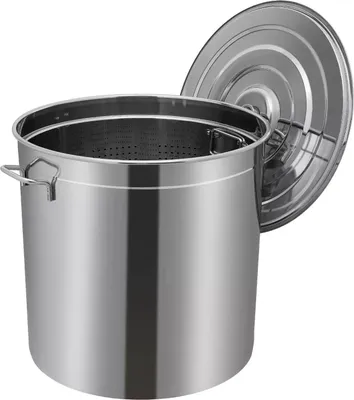 Immagine prodotto di Pentola per minestra - Pentola per brodo - Capacità 50 l - Acciaio inox 201 - Con cestello filtrante