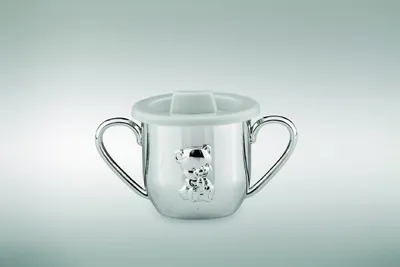 Produktbild von Kinderbecher mit Henkel versilbert H 6 cm D 11 cm