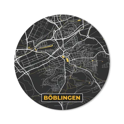 Produktbild von MuchoWow® Mauspad Mousepad Schwarz und Gold - Stadtplan - Böblingen - Deutschland - Karte 50x50 cm - Mousepads - Maus Mat - Pad - Mausunterlage - Vinyl