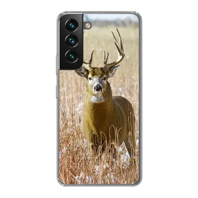 Produktbild von MuchoWow® Handyhülle Schutzhülle Hülle für Samsung Galaxy S22 Hirsche - Gras - Herbst - Tiere - Natur - Geweih Silikon Softcase Handy Hülle - Mobiltelefonhülle