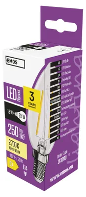 LED Lampe Filament Candle / E14 / 1,8 W (25 W) / 250 lm / Warmweiß