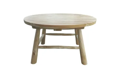 Produktbild von Möbilia Couchtisch | aus Teakholz | rund | natur | B 80 x T 80 x H 41 cm | 11020034 | Serie GARTEN